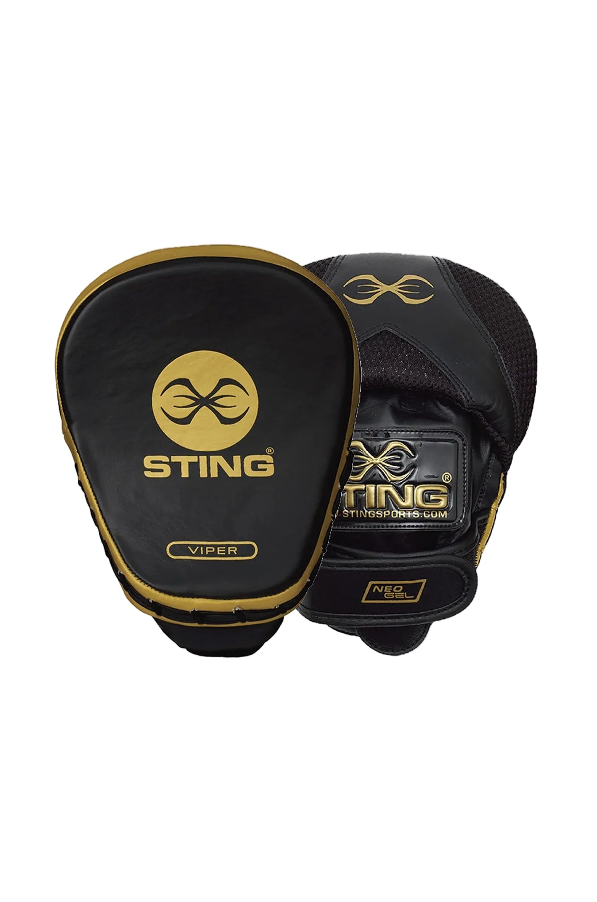 sting viper speed focus mitts black gold boxing pads
