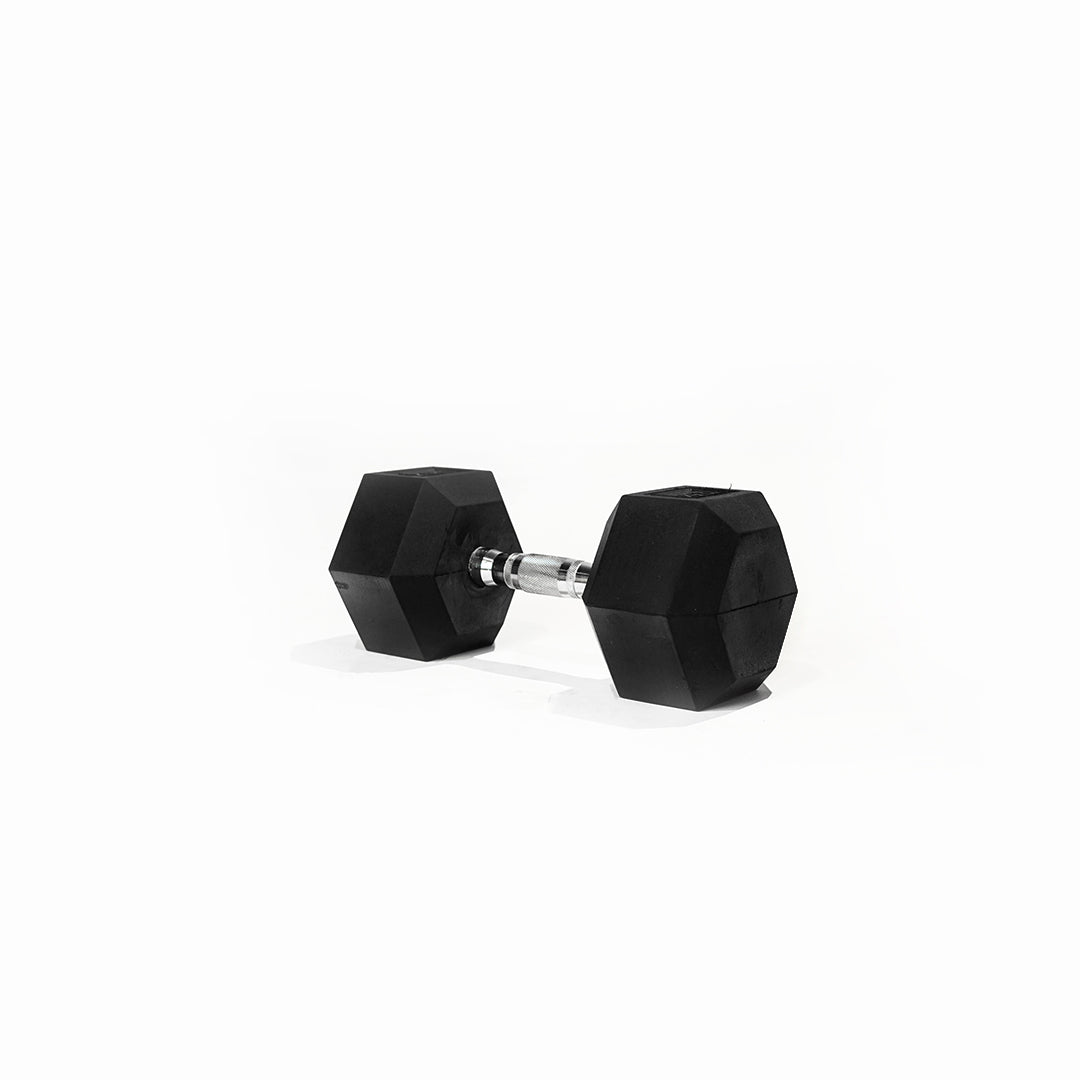 The Fitness hero commercial grade hex dumbbells have a “Class A” rating and are a superior quality above its competitors. Cast iron heads which are further bolted and encased into the rubber to eliminate any spinning &amp; our chrome handles are ergonomically designed with consistent knurling to ensure you have a secure grip.