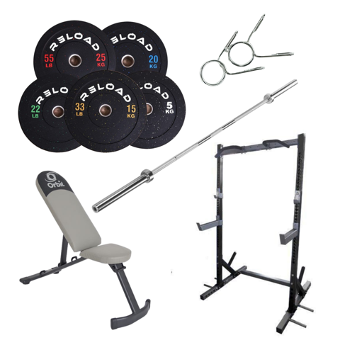 Power Rack & Bumper Plate Home Gym Package [Package 15] | In Stock - Fitness Hero Brand new