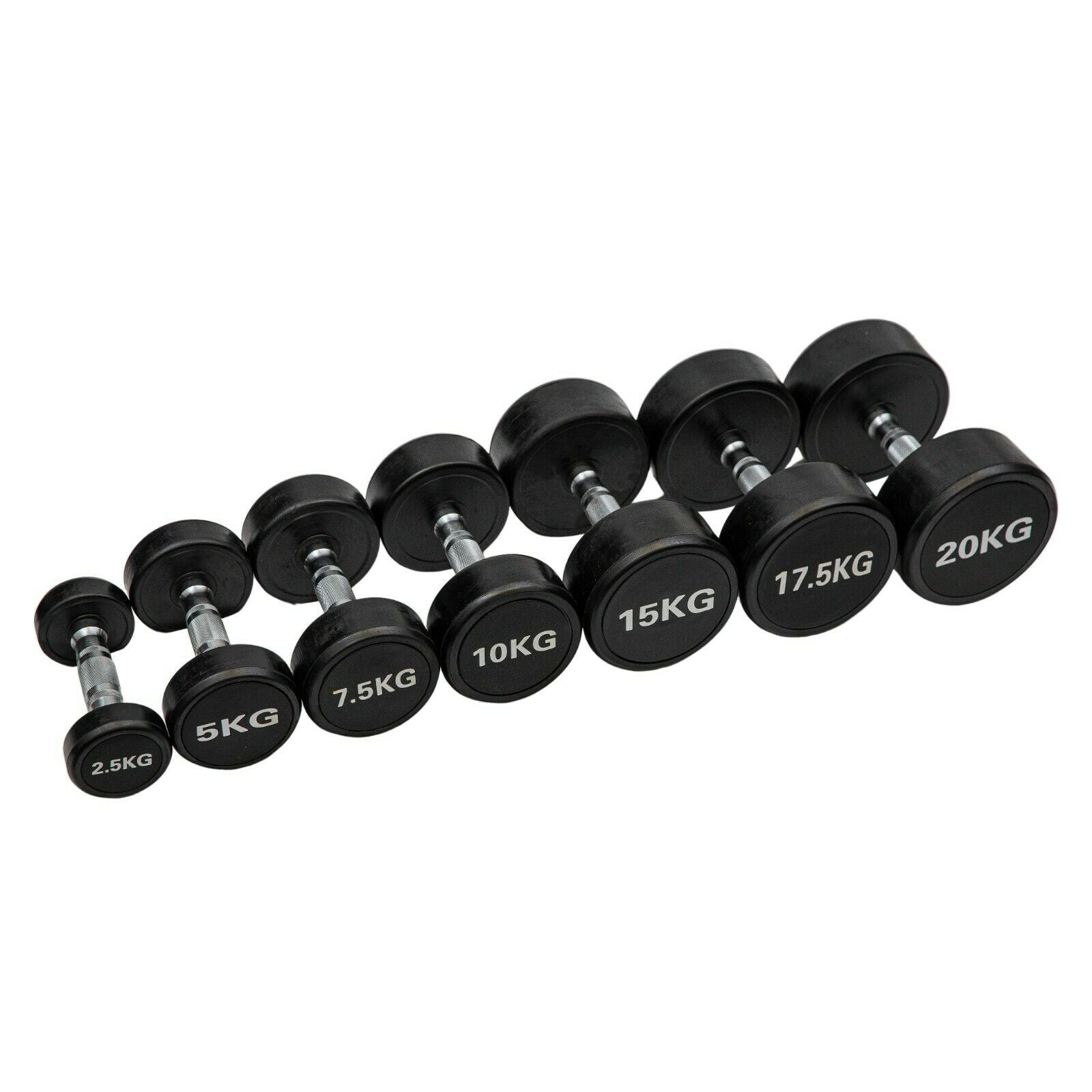 Commercial Round Dumbbell Set - 6 Pairs (2.5kg - 15kg) | In Stock - Fitness Hero Brand new