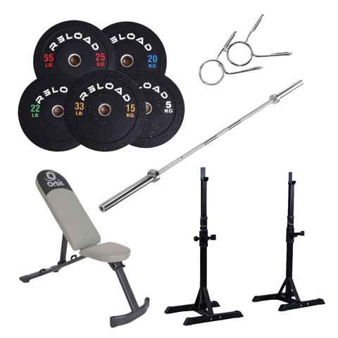 Commercial Squat Rack & Bumper Plate Home Gym Package [Package 16] - Fitness Hero Brand new
