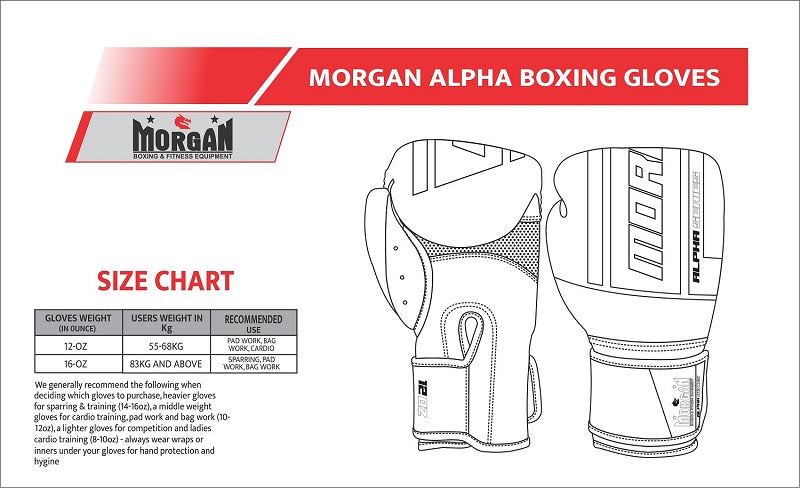 Morgan Alpha Boxing Gloves (12-16OZ) - Fitness Hero Brand new