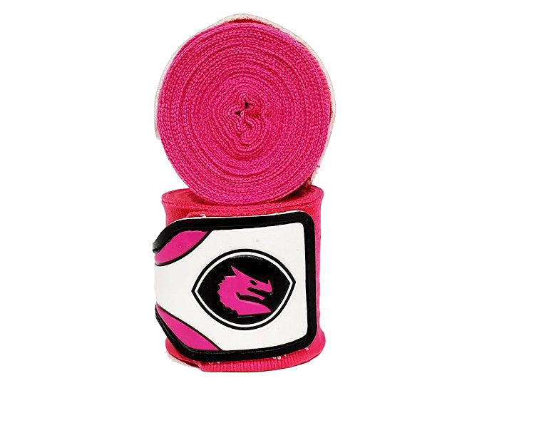 Fitness Hero offers the Morgan Mexican Style Elastic hand wrap. These 4m long wraps are made with thicker material to serve as hand armour under boxing gloves, perfect for contact sports and training. A pair of these is definitely a must-have on your boxing kit. Available in 6 colours. This is the pink colour