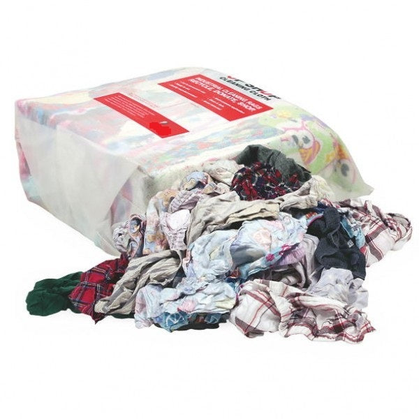 Our rag is sourced in Australia and is from 1st-grade clothing cutters in Sydney. These rags are straight off cuts from mass production facilities. Our rag consists of Lycra, Cotton and Fleece pending on the season.  