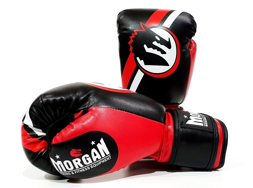 Kids boxing gloves by Morgan Sports. Available in 2 sizes and 3 colours