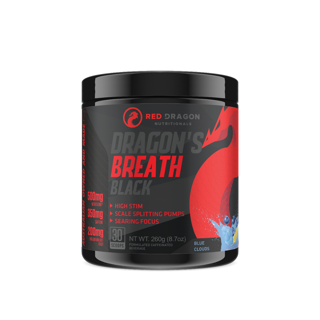 RED DRAGON Dragon's Breath Black High Stim Pre-Workout Support mental clarity and focus,  maintain energy levels and endurance