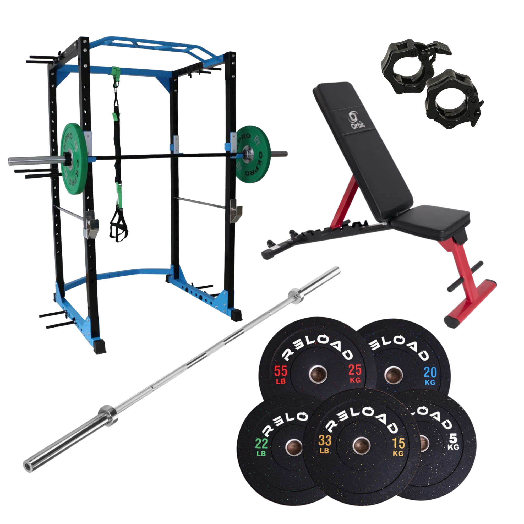Commercial Power Cage & Bumper Plate Home Gym [Package 2] | Arrives May - Fitness Hero Brand new