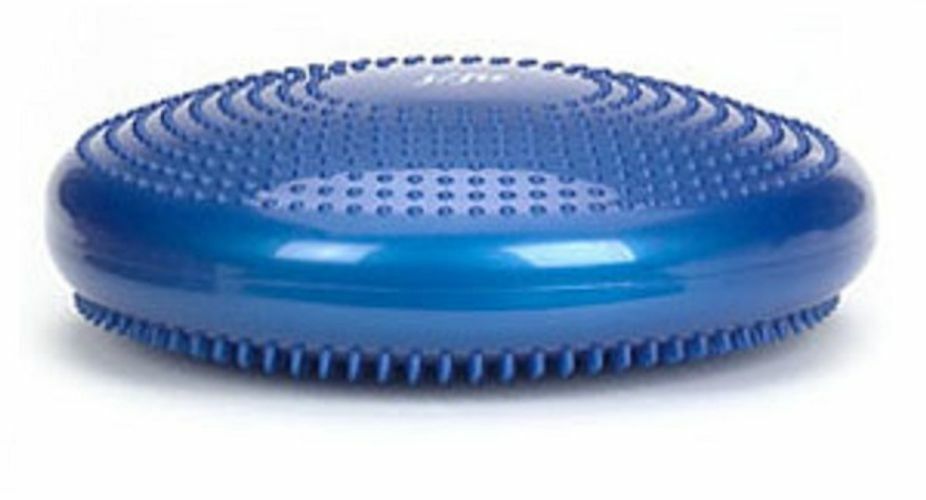 textured blue air pad balance cushion for core stability 