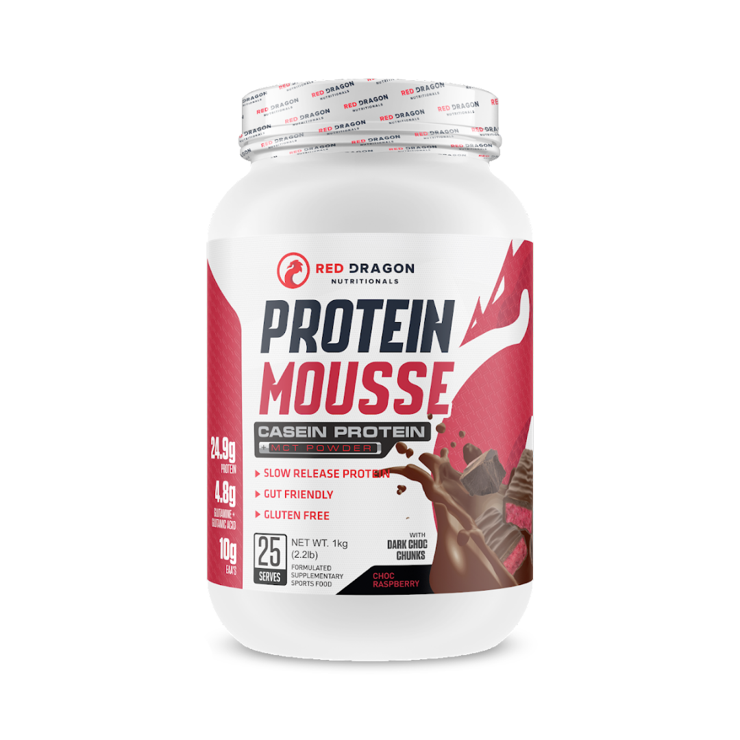  RED DRAGON Protein Mousse have blown away the Dessert Protein game with their premium sourced Protein, helps muscle repair and recovery