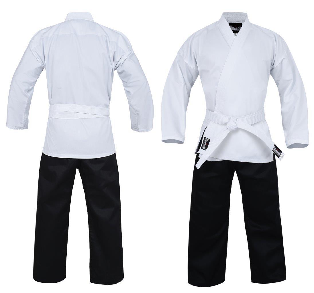 Dragon Karate Lightweight Uniform | Black & White [8oz] - Fitness Hero Brand new