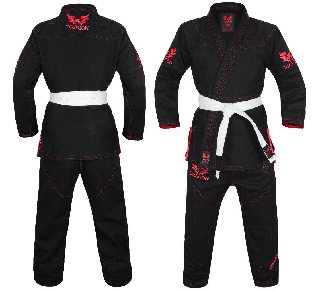 Dragon BJJ Gi - IBJJF Approved | Black  [450gsm] - Fitness Hero Brand new