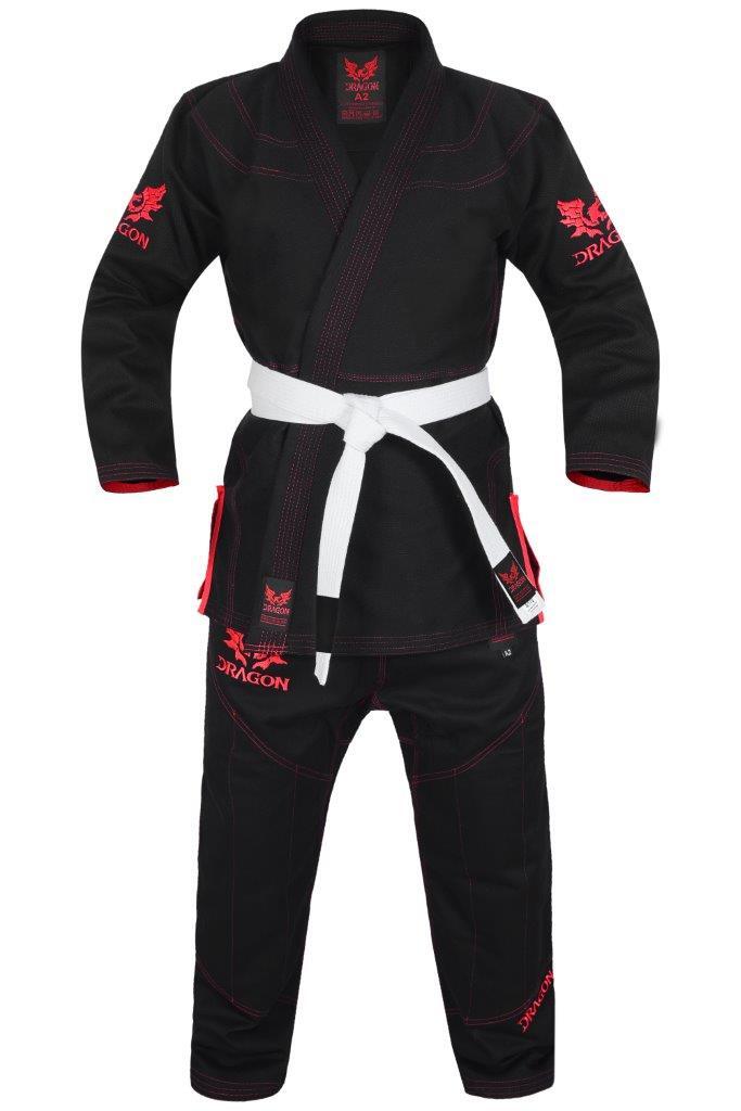 Dragon BJJ Gi - IBJJF Approved | Black  [450gsm] - Fitness Hero Brand new