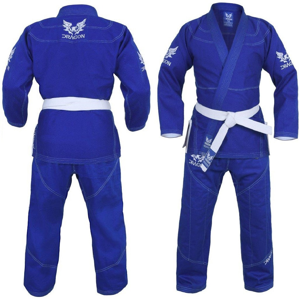 Dragon BJJ Gi - IBJJF Approved | Blue  [450gsm] - Fitness Hero Brand new
