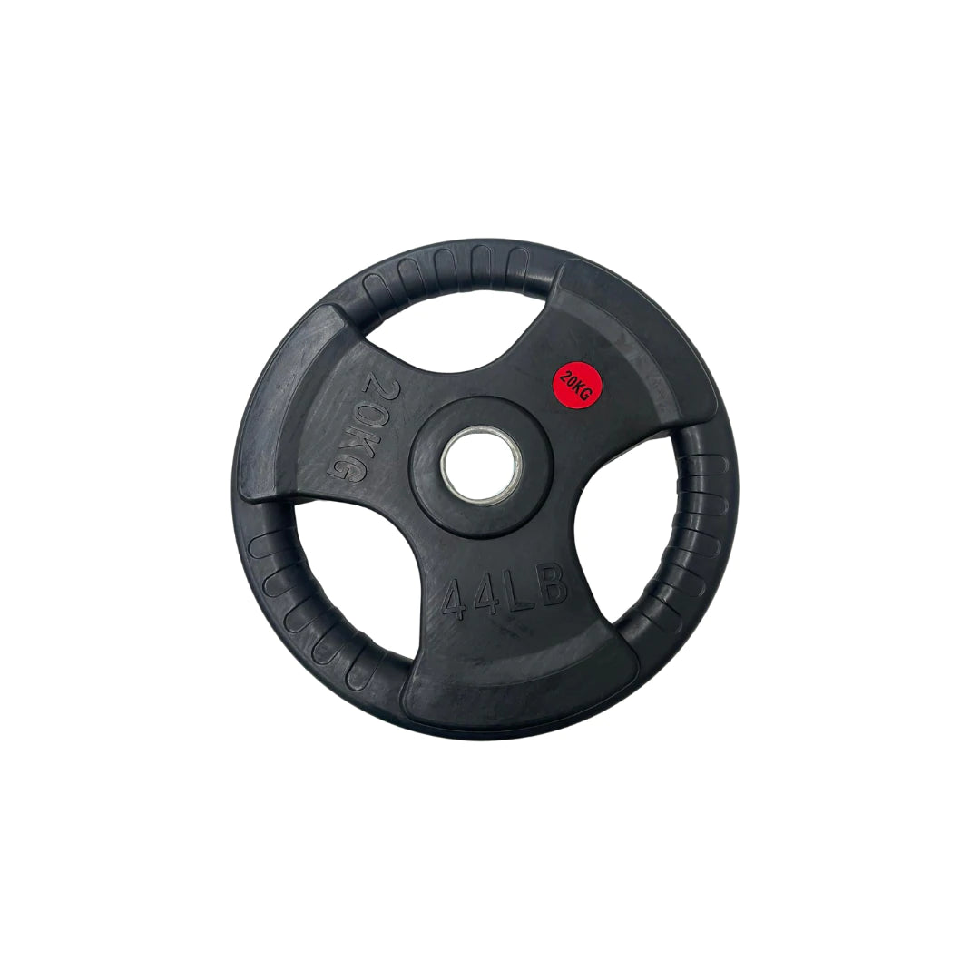 Olympic Rubber Coated Tri Grip Plate | 15kg - Fitness Hero Brand new