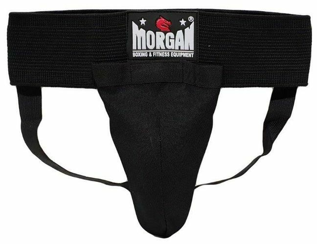 FITNESS HERO Sells the Morgan elastic groin guard is a simple-to-wear and no-fuss groin protector. Designed using an extra-wide and tight elastic strap with additional velcro cup pouch, these jocks allow you to use other cups at any time. The elastic groin guard can be used for virtually any contact sport offering a comfortable and secure fit.