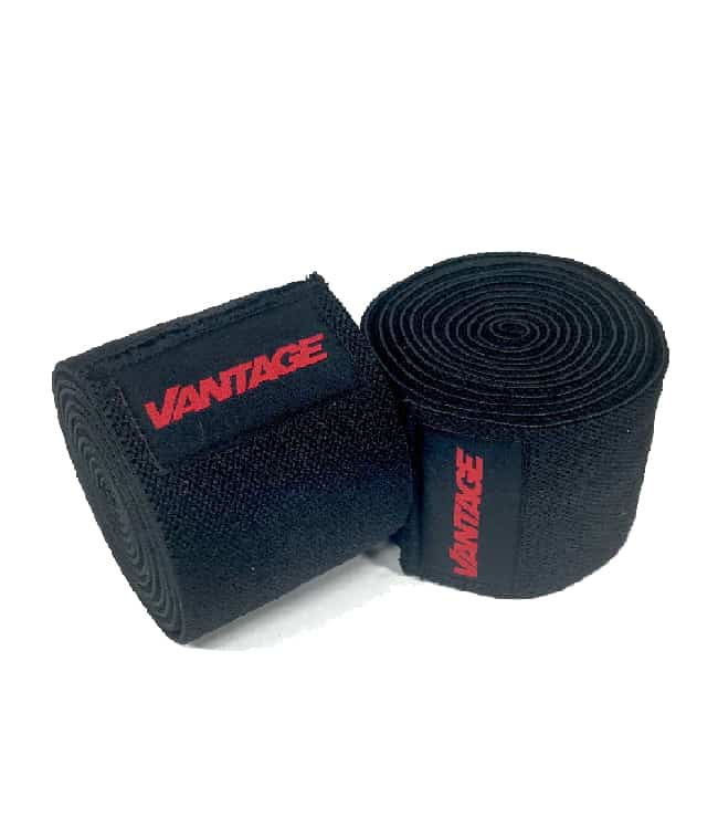 Vantage Strength Knee Wraps provide maximum knee support for heavy lifting. Made from heavyweight cotton elastic, giving you comfort through the full range of Motion 