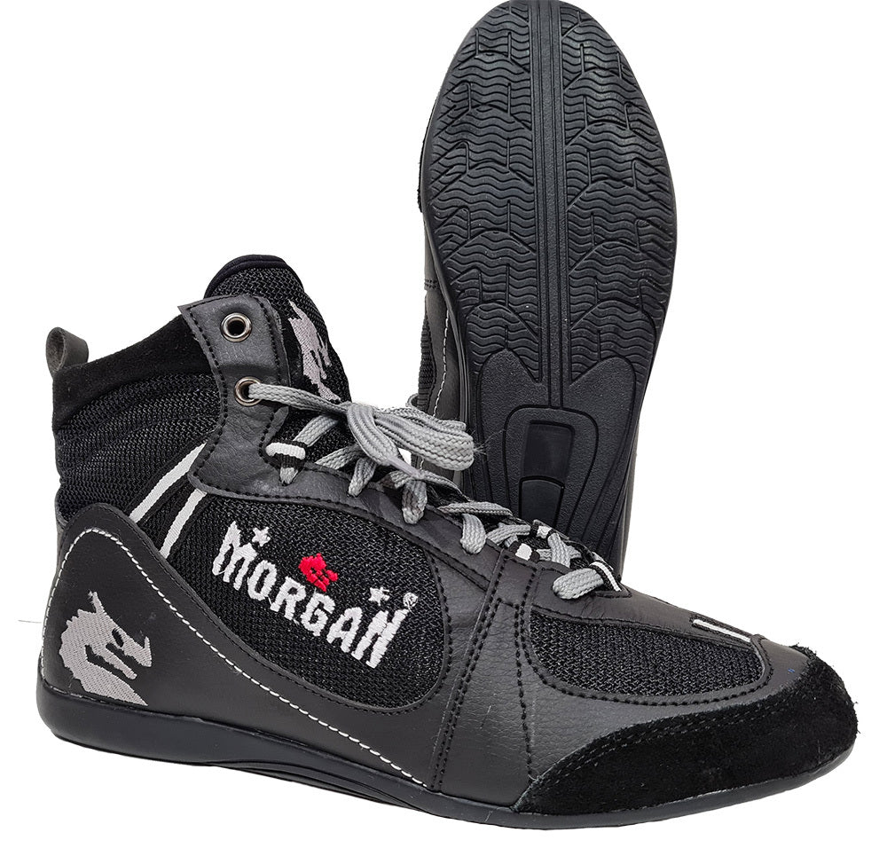 The Fitness Hero Aventus combat boxing boots by Morgan Sports are a great and cost-effective way of ensuring your feet are protected when training on interlocking floor mats or a boxing canvas.