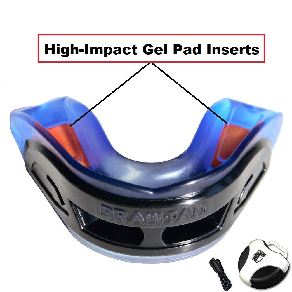 High Impact gel pad inserts Gel form liner molds firmly to teeth, supporting the entire arch Airflow clench and breath technology enhance breathing. 30-second custom fitting Latex Free The preferred mouth guard for high level contact sports