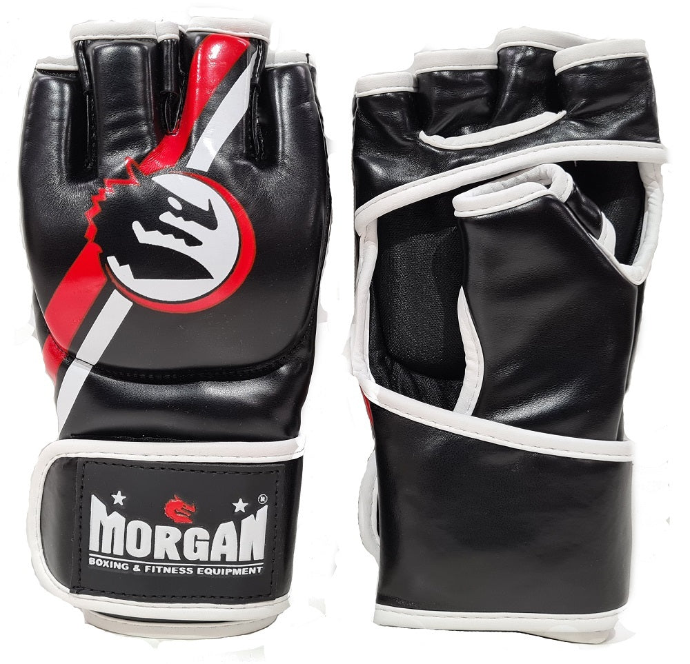The Fitness Hero Classic MMA Fighting gloves by Morgan Sports are designed with an open palm design allows for an easy transition to submissions from ground and pound. Designed for MMA fitness, MMA training, and pad work, the classic MMA gloves have also incorporated a 20cm wrist strapping system 