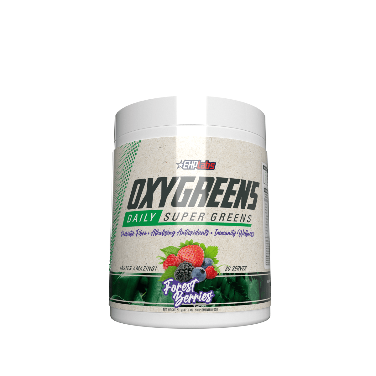Fitness Hero presents OxyGreens by EHP Labs an all-encompassing superfood that tastes as good as it performs. OxyGreens is a game-changing super greens powder that contains essential nutrients to enhance immunity, improve digestion and boost overall vitality and wellness. OxyGreens is the best greens powder on the market, suitable for everyone who wants to improve their health and wellbeing.