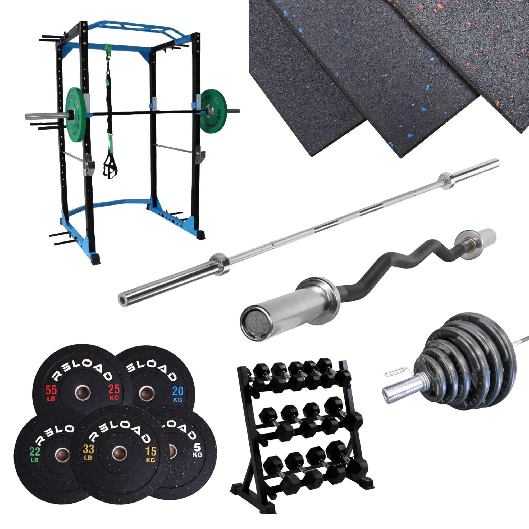 Power Cage & Bumper Plate Garage / Home Gym Bundle [Package 10] | Arrives May - Fitness Hero Brand new