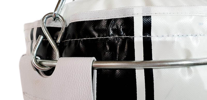 The Fitness Hero V2 endurance punch bag from Morgan Sports is the essence of a true heavyweight punch bag, measuring 42 cm in diameter and approx 45 kg.Manufactured using their signature 1050D ripstop vinyl, with 4 x reinforced leather holding patches