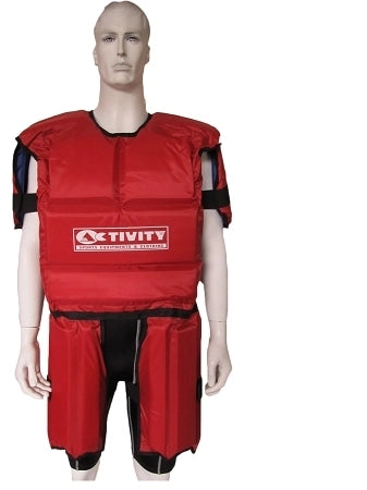 MORGAN REVERSIBLE BODY CONTACT SUIT, RED AND BLUE. COVERS FULL BODY TO PREVENT INJURY AND PERFORM MMA TRAINING SAFELY 