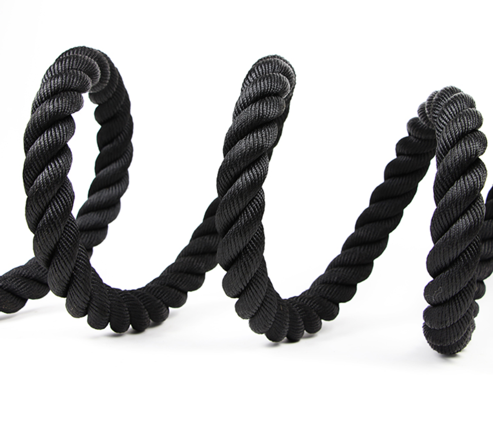 black and red woven through rope for weightloss and core strength