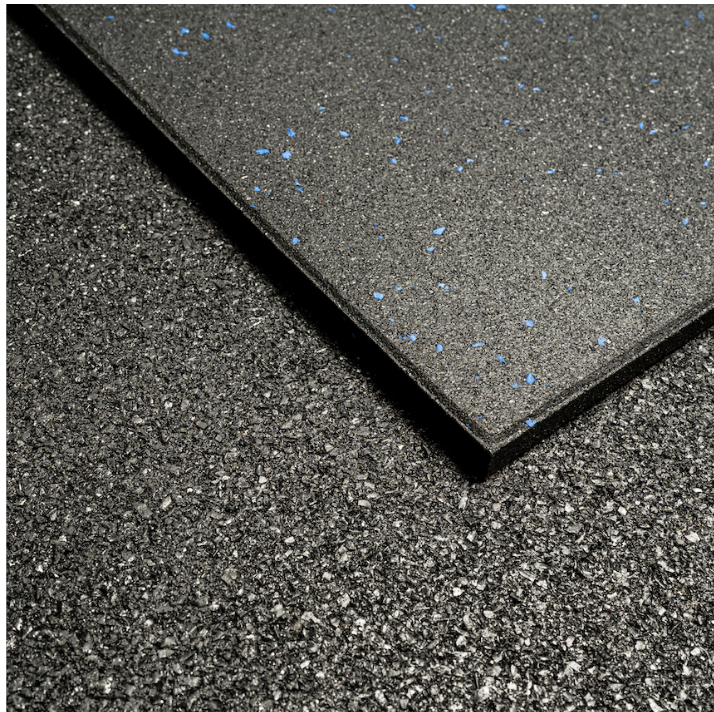 Commercial Grade Rubber Gym Flooring | BLUE SPECK  [1m x 1m x 15mm] | Arrives August - Fitness Hero Brand new