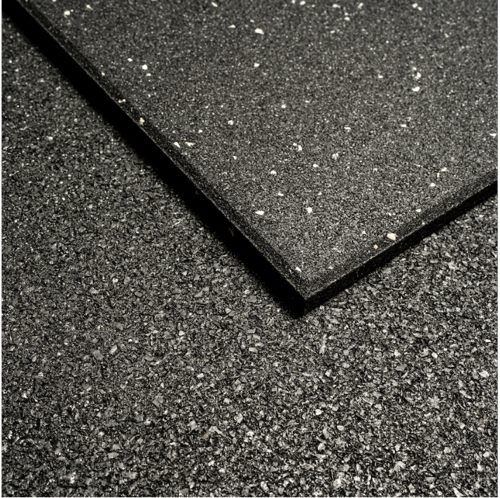 Commercial Grade Rubber Gym Flooring | White Speck  [1m x 1m x 15mm] - Fitness Hero Brand new