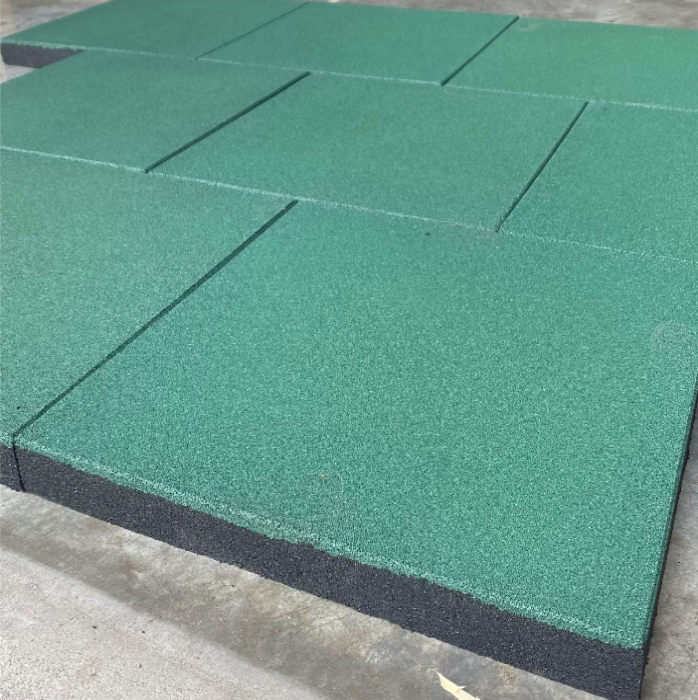 Commercial Grade Extra Thick Rubber Gym Flooring | GREEN  [500mm x 500mm x 50mm] - Fitness Hero Brand new