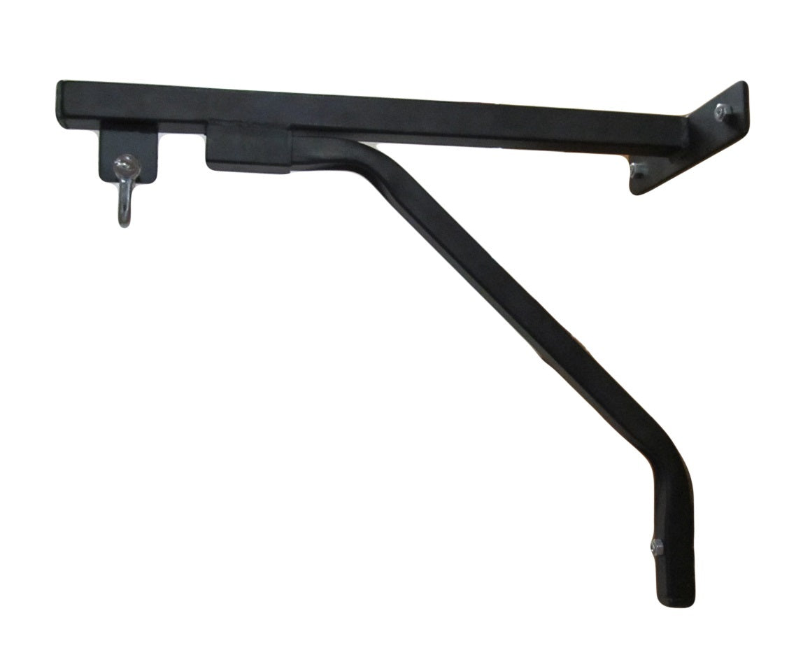 Designed to hold a 40kg punch bag (up to 4ft), this hanger is a cost-effective and room-saving wall bracket.  Made using powder-coated steel, this punch bag hanger is ideal for light commercial gyms and home environment conditions.