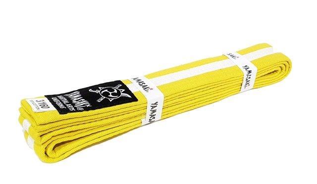Yamasaki Coloured Striped Martial Arts Belts | [White Stripe] All Colours - Fitness Hero Brand new