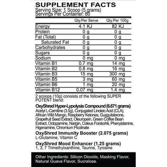 OXYSHRED - Ultra Concentrate (300g / 60 Servings) - Fitness Hero Brand new