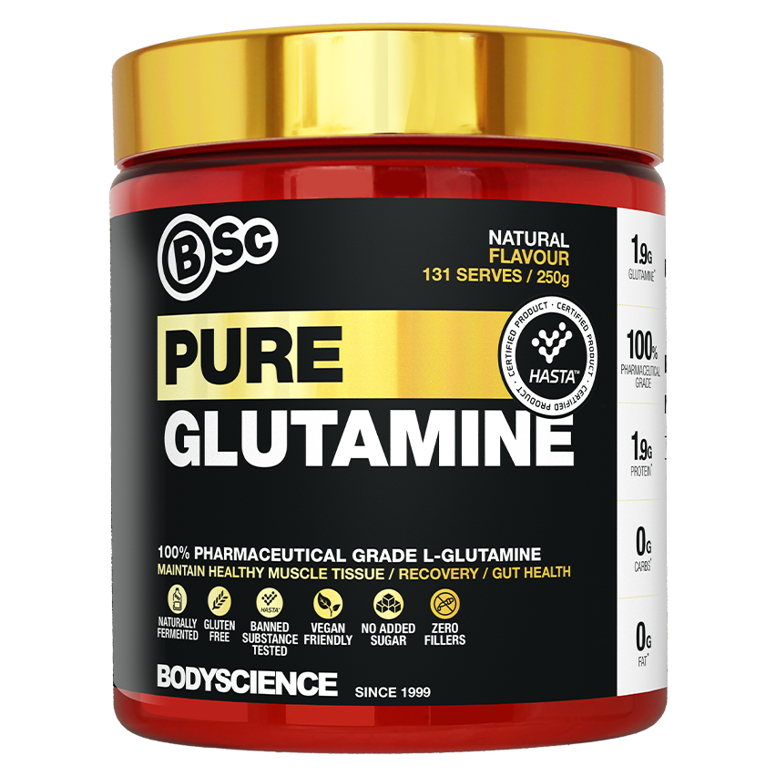 Fitness Hero presents, Pure Glutamine by Body Science. L-Glutamine plays an important role in various bodily functions, and when supplemented to enhance exercise performance, it can help improve muscle function, decrease fatigue, and improve recovery post-workout.