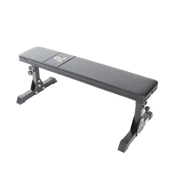 orbit bench for free weights with 4 adjustable pop pin height to change the level