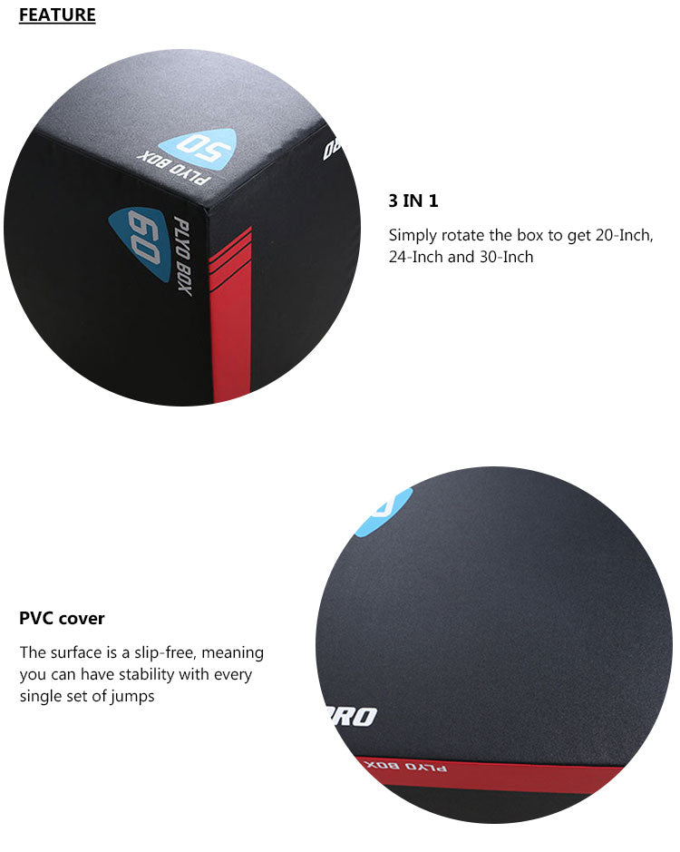 3-in-1 High Density Foam Plyo Box + PVC Cover - Fitness Hero Brand new