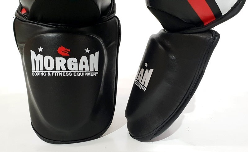 Fitness Hero presents The Morgan Classic V2 shin and instep guards. These guards are super durable and offer coaches, trainers, and athletes high-quality performance. Using a latex high-density latex inner padding has resulted in an extra thick contoured moulded foam technology that ultimately provides high shock-absorbing shin and instep coverage for all training demands.